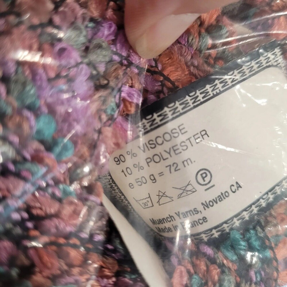 Ribbon Yarn Fabu Muench10 pc Lot 4321 Green Purple Red 50g 72m DISC - Picture 4 of 7